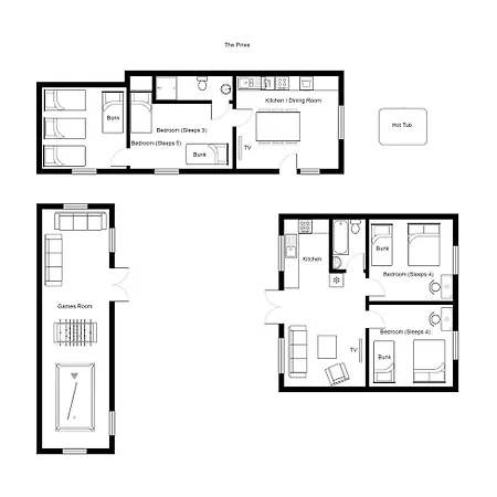 The Pine Including Games Room, Camp Fire & Hot Tub *