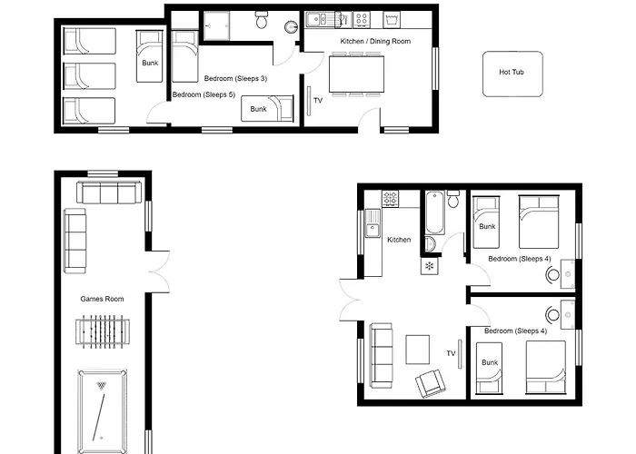 The Pine Including Games Room, Camp Fire & Hot Tub *